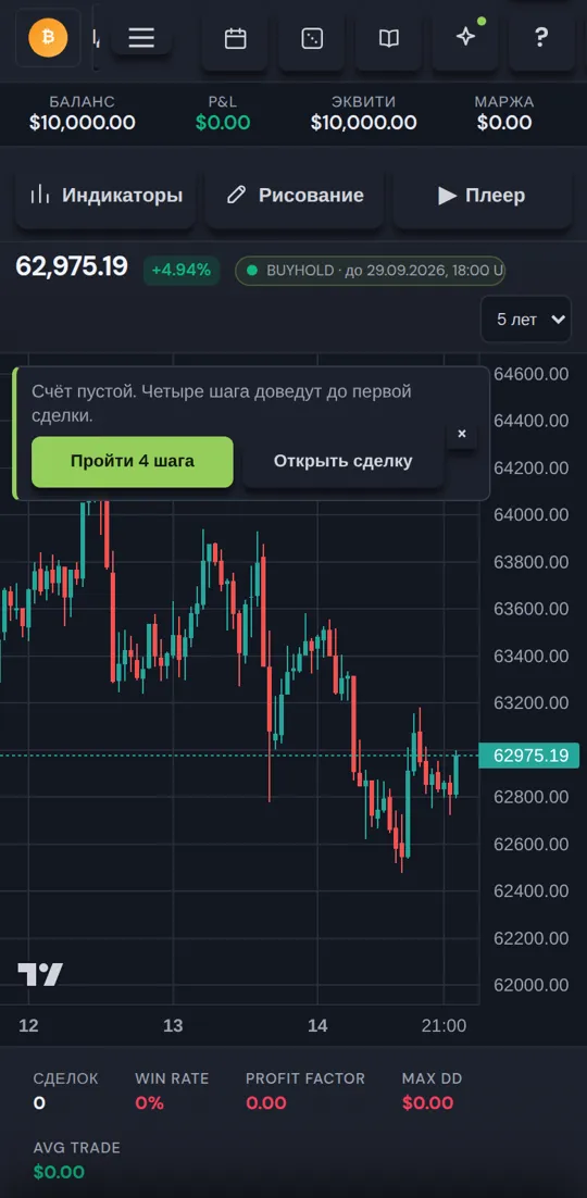 Симулятор трейдинга на телефоне