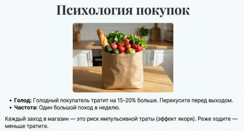 ходите в магазин сытым