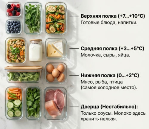 Правильно организовать хранение в холодильнике