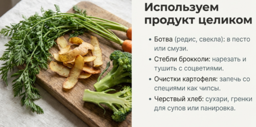 Использовать продукты целиком