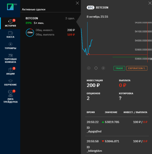 мини график в бинариум
