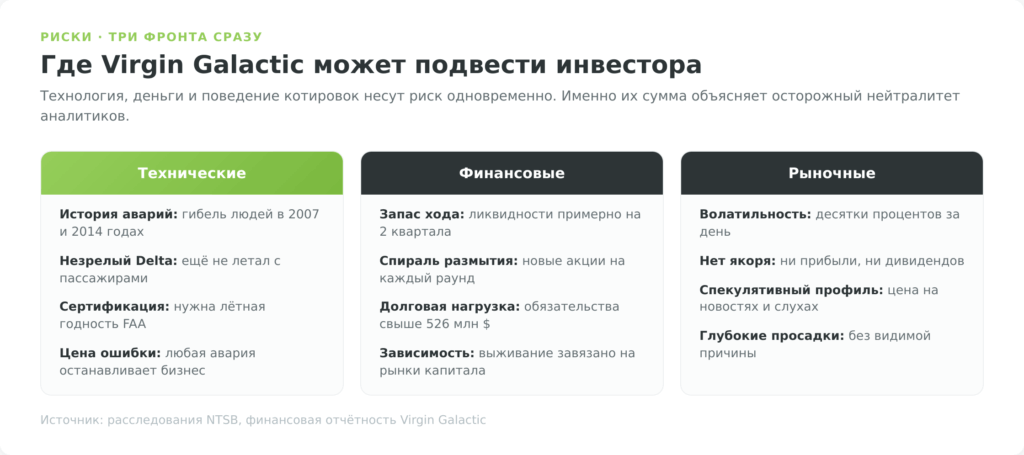 Риски инвестирования в акции Virgin Galactic SPCE