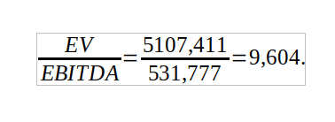 значение мультипликатора EV/EBITDA