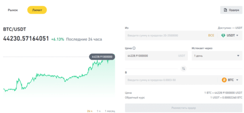 раздел лимит на Бинанс