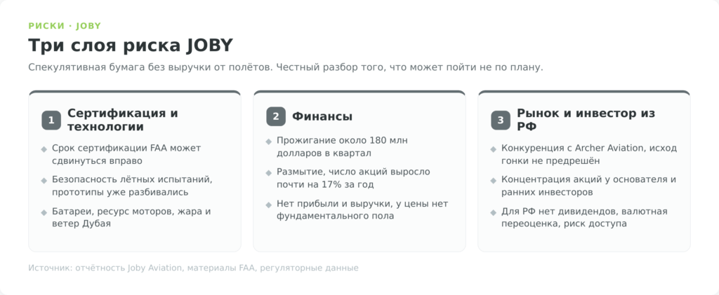 Три слоя риска инвестиций в акции Joby Aviation