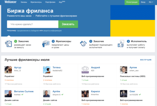 платформа фриланса Weblancer