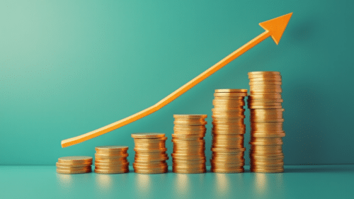 wealth and success graphic image in financial stock style