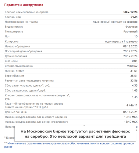 расчетный контракт SILV