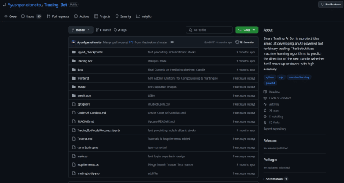 Binary Trading AI Bot git hub
