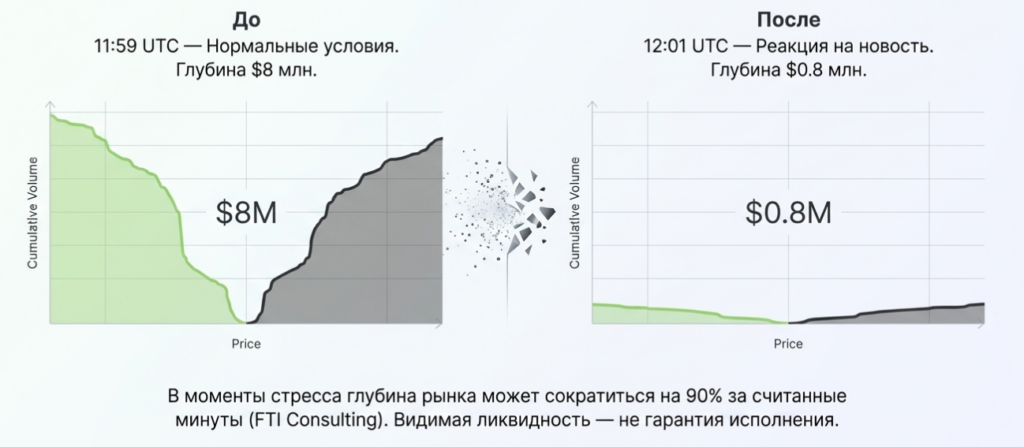 глубина рынка до и после стрессового события