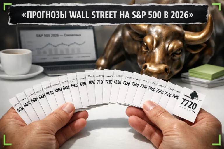 Прогнозы Wall Street на S&P 500 в 2026: консенсус 22 аналитиков